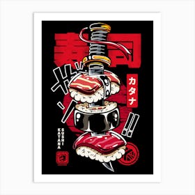 Japan Katana Sushis Art Print