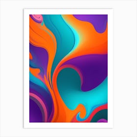 Abstract Colorful Waves Vertical Composition 96 Art Print