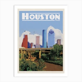 Houston Texas Travel Poster Art Print