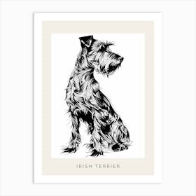 Irish Terrier Line Sketch Poster Art Print