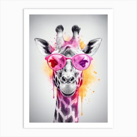 Giraffe In Sunglasses Art Print