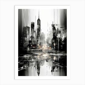 Cityscape Abstract Black And White 3 Art Print