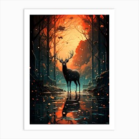 Deer In The Forest 1 Art Print