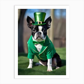 St Patrick'S Day Boston Terrier 7 Art Print