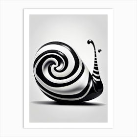 Full Body Snail Black And White 4 Pop Art Art Print