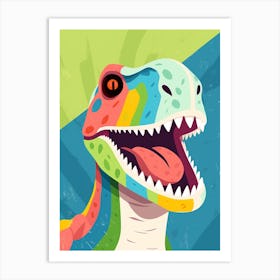 Colourful Dinosaur Herrerasaurus 3 Art Print