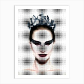 Black Swan Natalie Portman In A Pixel Dots Art Style Art Print
