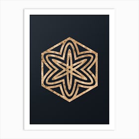 Abstract Geometric Gold Glyph on Dark Teal n.0426 Art Print