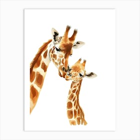 Watercolor Giraffes Kids and Nursery Art Print