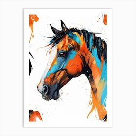 Seamless Pattern Of Horses Art Print