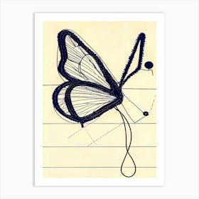 Stitched, Detailed Butterfly Art Print