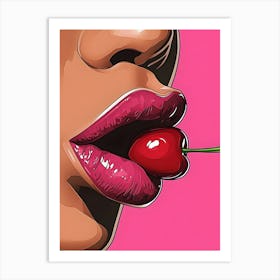 Cherry Lips Art Print