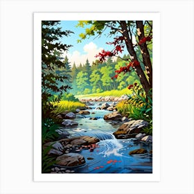 Stream In The Woods Art Print