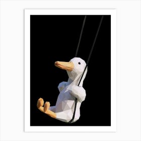 happy Swinging duck meme Art Print