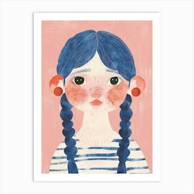 Blue Hair Girl 1 Art Print