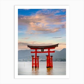 Torii Of Itsukushima Shrine On Miyajima In The Evening Art Print