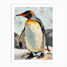 King Penguin Carcass Island Colour Block Painting 2 Art Print