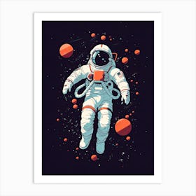 Cosmic Voyage: Astronaut's Sojourn Art Print