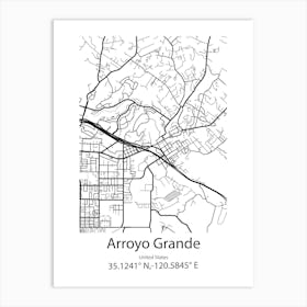 Arroyo Grande,United States Minimalist Map Art Print