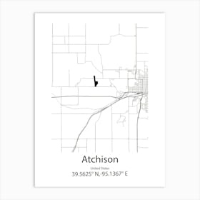 Atchison,United States Minimalist Map 1 Art Print