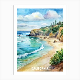 California Watercolor Painting Art Print