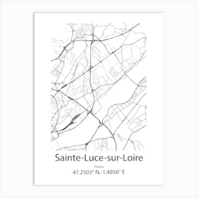 Sainte Luce Sur Loire,France Minimalist Map Art Print