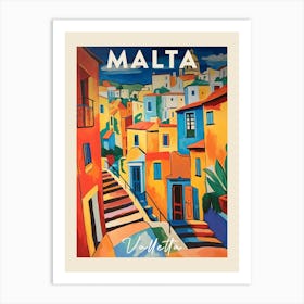 Valletta Malta 1 Fauvist Painting Travel Poster Art Print