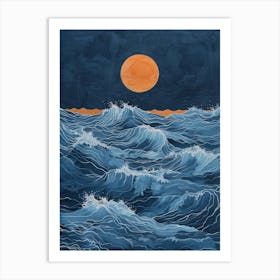 Moonlight Over The Ocean 8 Art Print