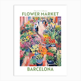 Barcelona Flower Market Floral Art Print Travel Print Plant Art Modern Style Art Print