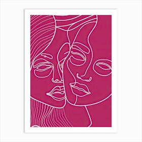 Line Art Intricate Simplicity In Pink 2 Art Print