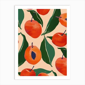 Peach Fruit Pattern Art Print