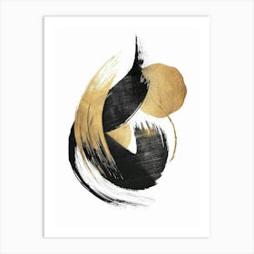 Black And Gold Abstract Painting 23 Art Print