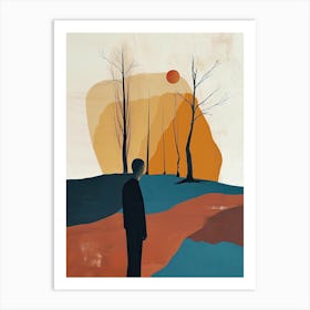 Man In The Forest, Minimalism Art Print