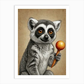 Ring Tailed Lemur Art Print