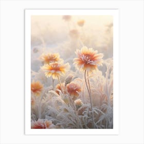 Frosty Botanical Gaillardia 1 Art Print