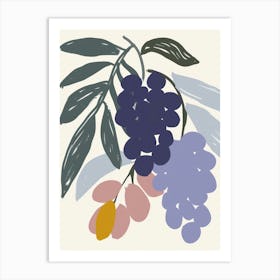 Grapes Close Up Illustration 1 Art Print