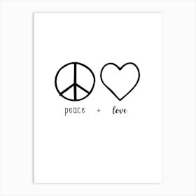 Peace And Love Art Print