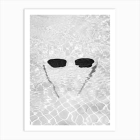 Sunglasses in Pool B&W_2655160 Art Print