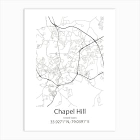 Chapel Hill,United States Minimalist Map Art Print