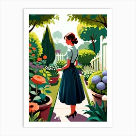 A Woman In The Garden - Into The Garden Art Print
