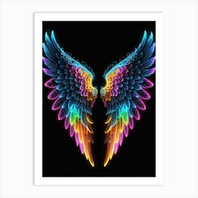 Neon Angel Wings 13 Art Print