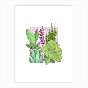 Framed Plants Art Print