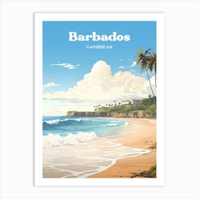 Barbados Caribbean Island Travel Illustration Art Print