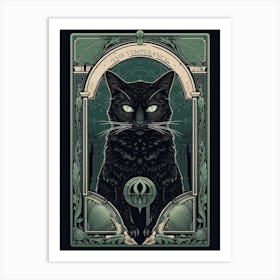 The Temperance Black Cat Tarot Card Art Print