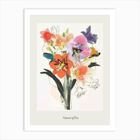 Amaryllis 2 Collage Flower Bouquet Poster Art Print