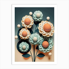 Polka flower 1 Art Print