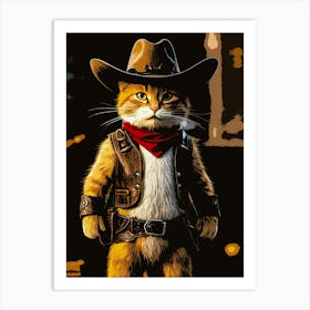 Cowboy Cat Art Print