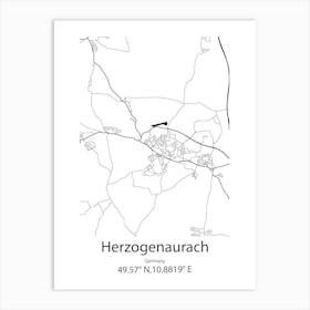 Herzogenaurach,Germany Minimalist Map Art Print