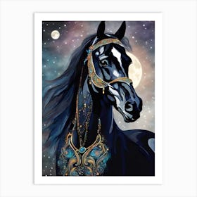 Black Horse Painting Art Print