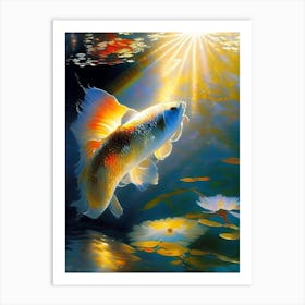 Hikari Utsurimono Koi Fish Monet Style Classic Painting Art Print